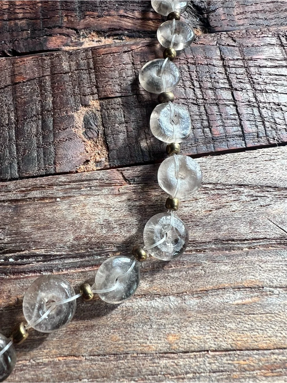 Clear Crystal Bead Necklace - Elegant Women's Jewelry